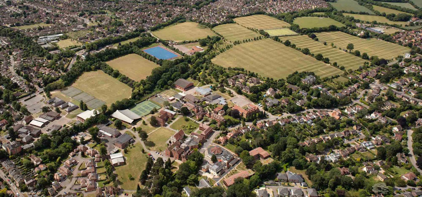 a photograph of Bishop's Stortford from above